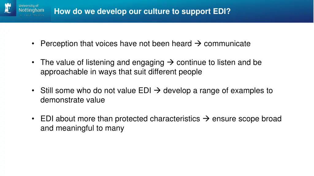 how do we develop our culture to support edi