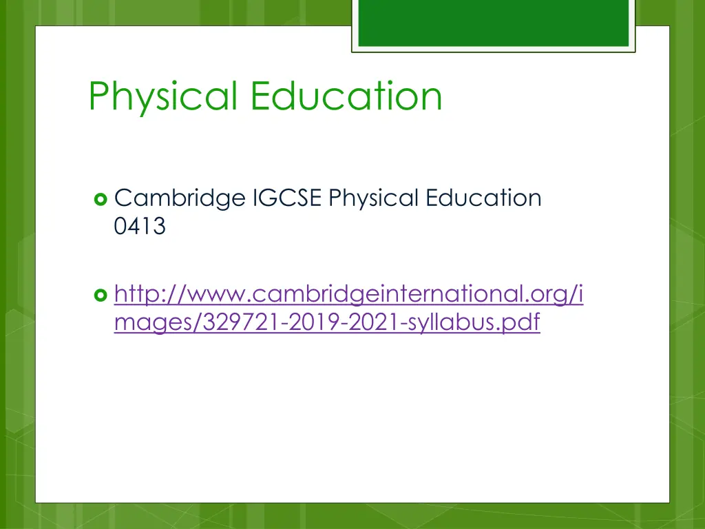 physical education