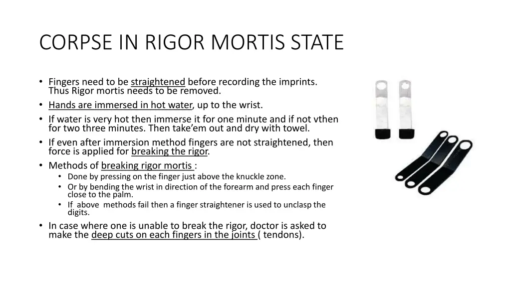 corpse in rigor mortis state