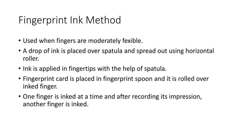 fingerprint ink method