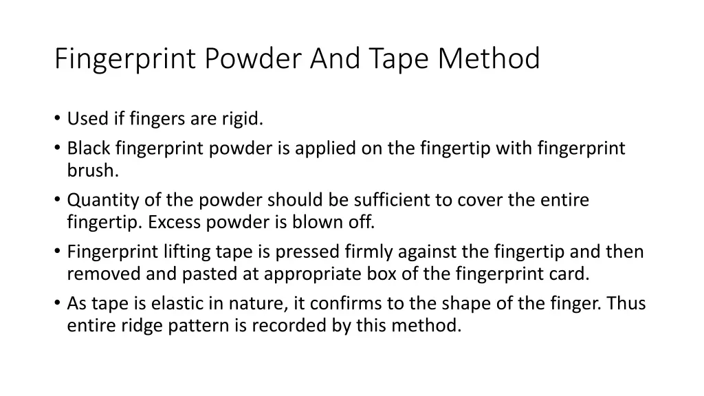 fingerprint powder and tape method