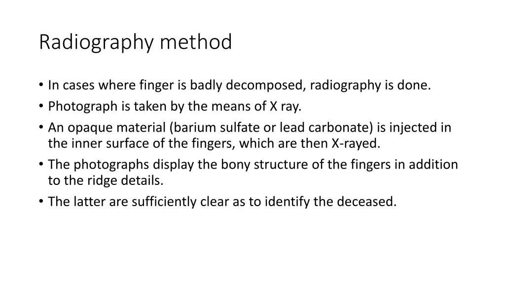 radiography method