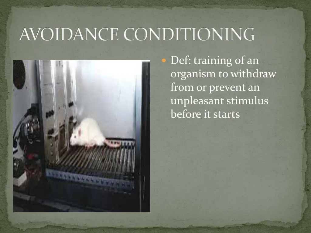 avoidance conditioning