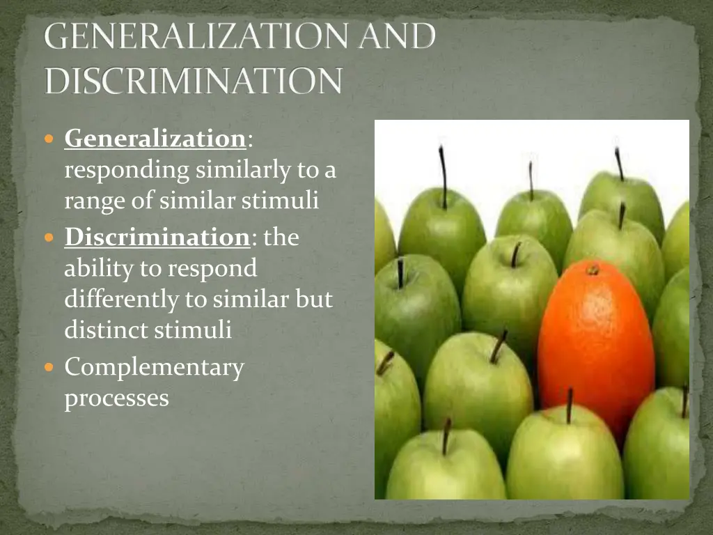 generalization and discrimination