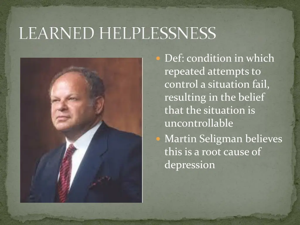 learned helplessness