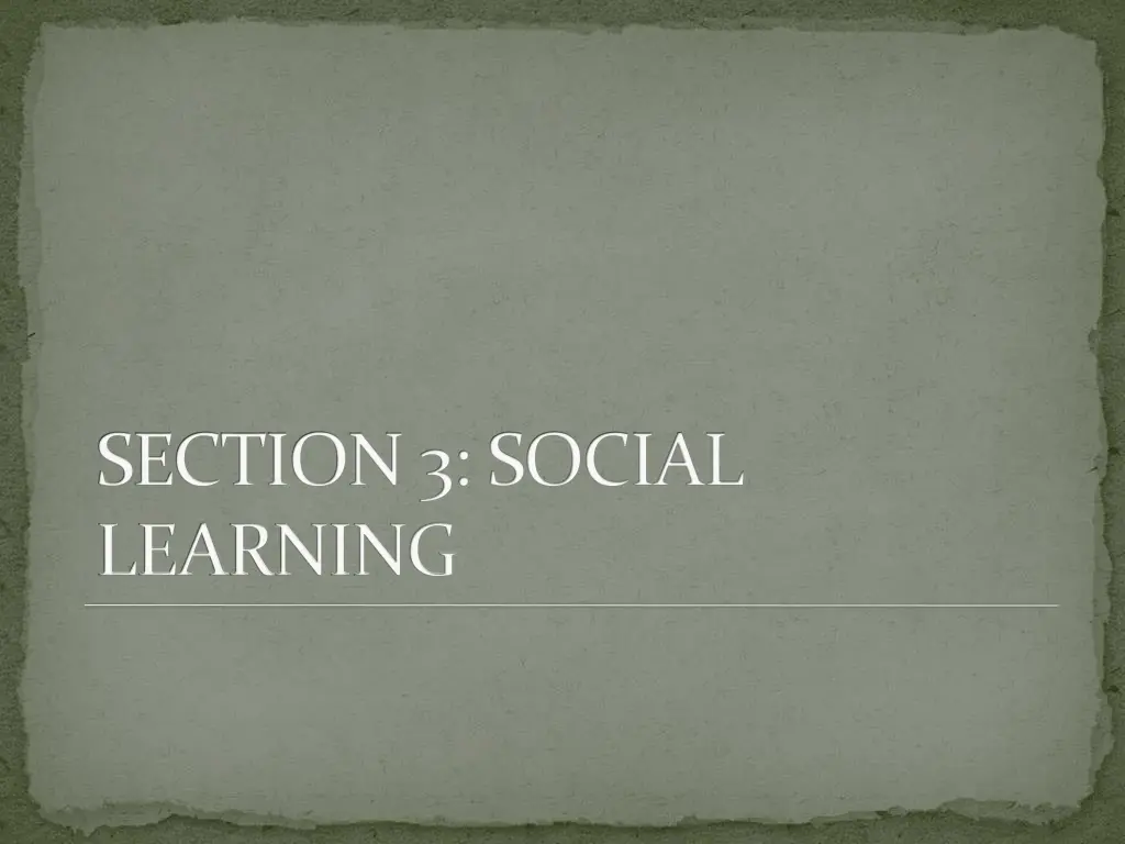 section 3 social learning