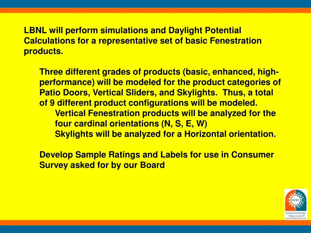 lbnl will perform simulations and daylight