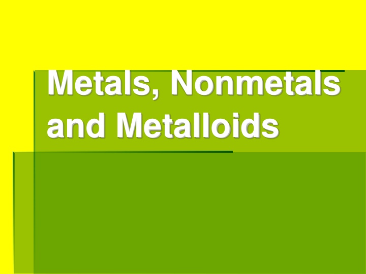 metals nonmetals and metalloids