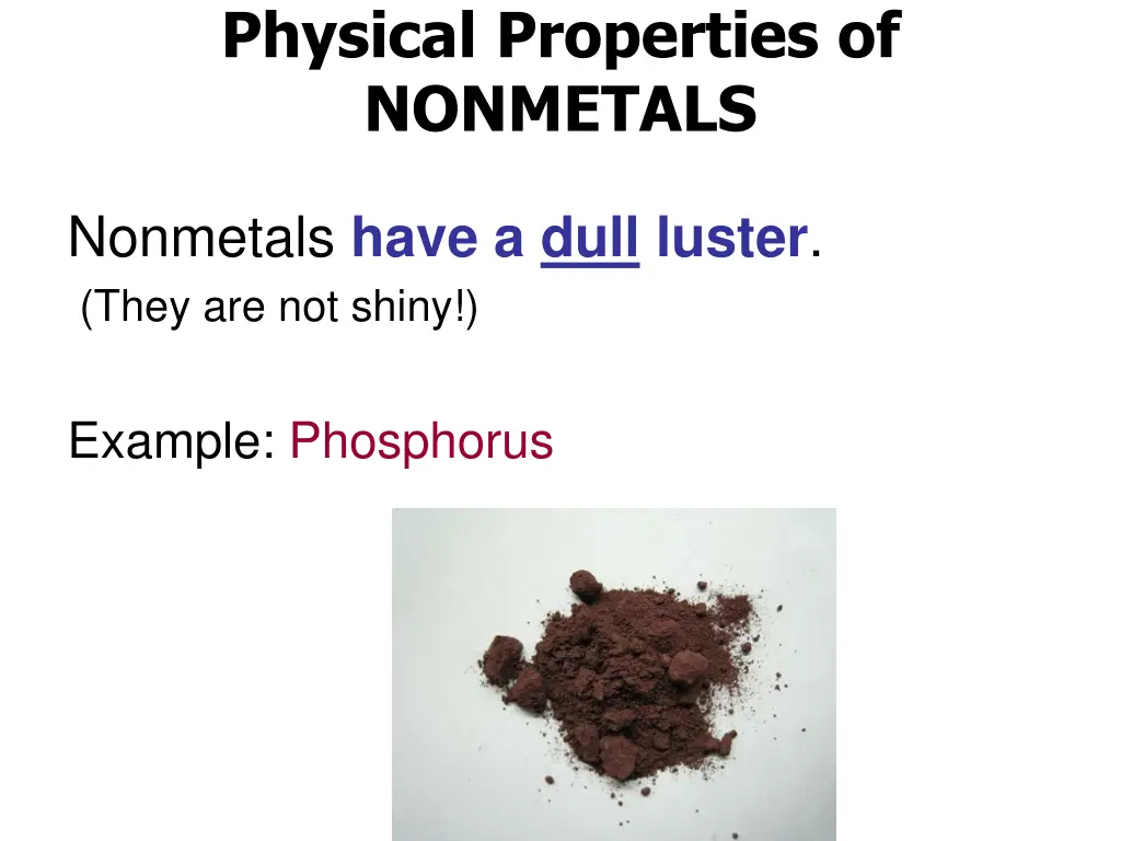 physical properties of nonmetals