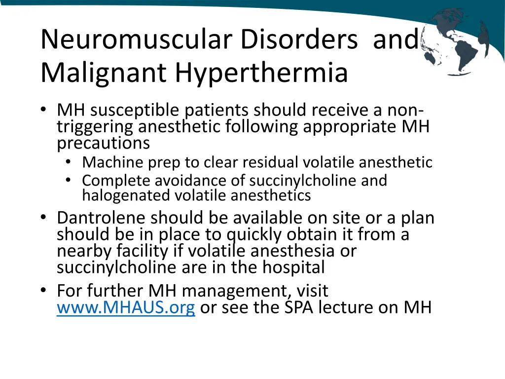 neuromuscular disorders and malignant 1