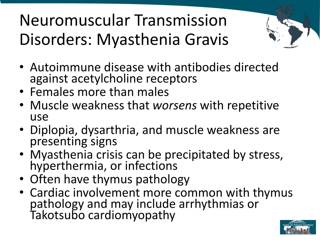 neuromuscular transmission disorders myasthenia