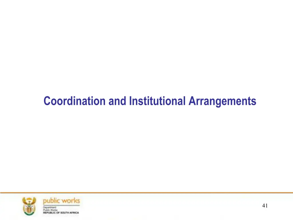 coordination and institutional arrangements