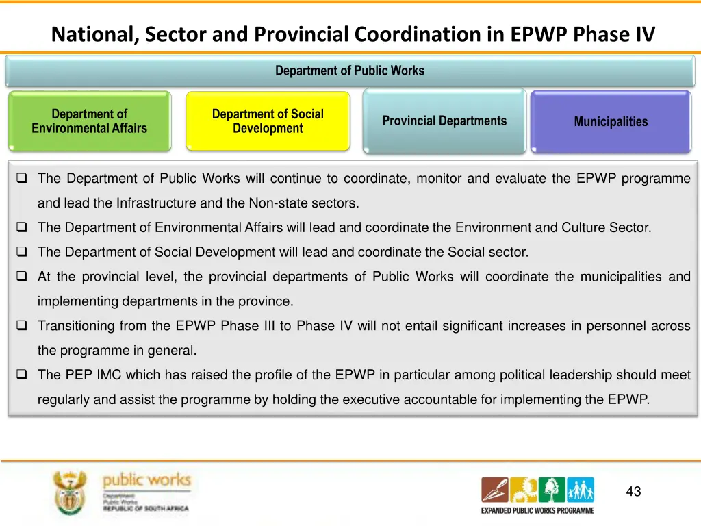 national sector and provincial coordination