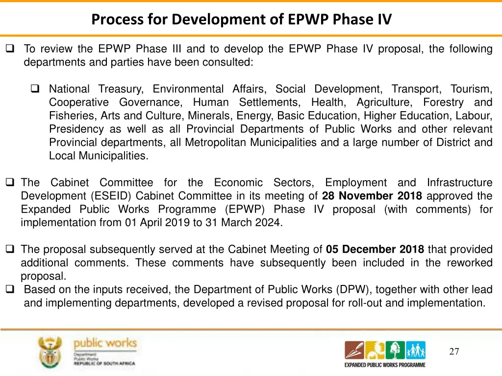 process for development of epwp phase iv