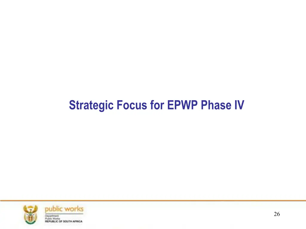 strategic focus for epwp phase iv