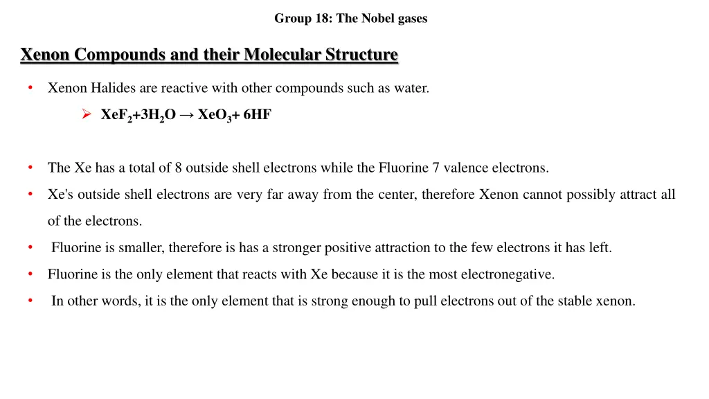 group 18 the nobel gases 11