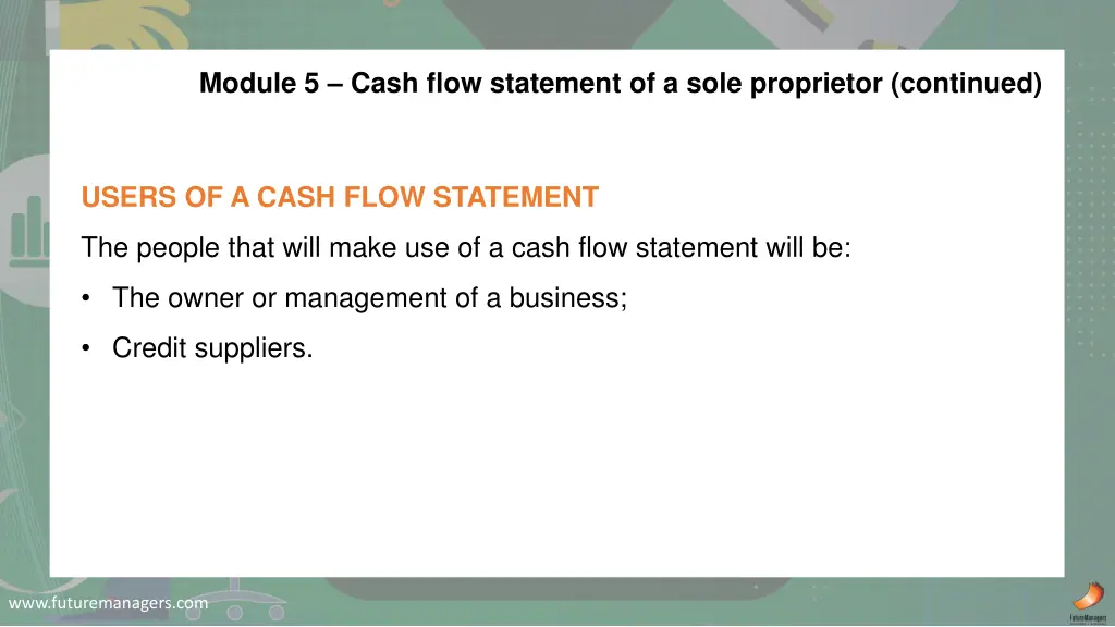 module 5 cash flow statement of a sole proprietor