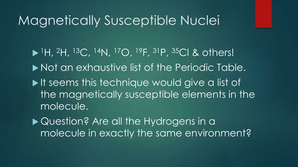 magnetically susceptible nuclei 2