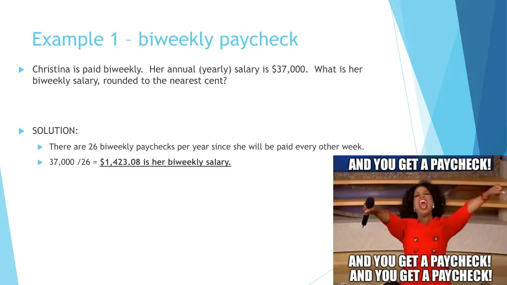 example 1 biweekly paycheck