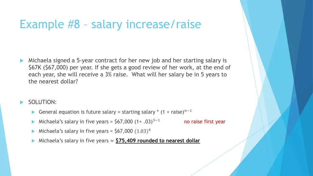 example 8 salary increase raise