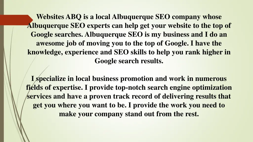 websites abq is a local albuquerque seo company