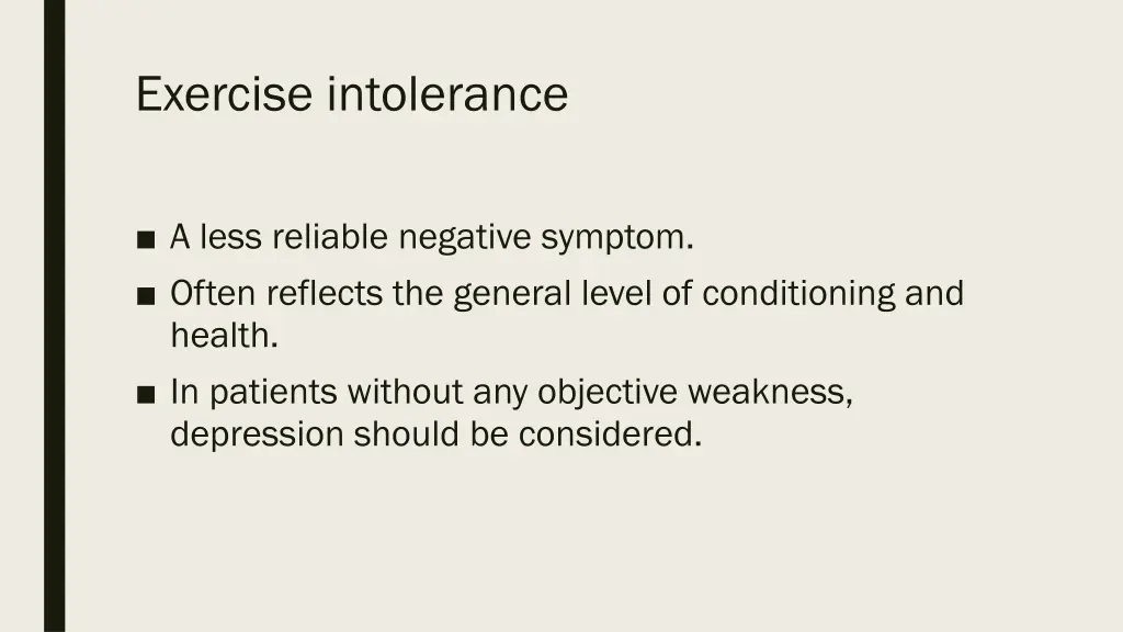 exercise intolerance