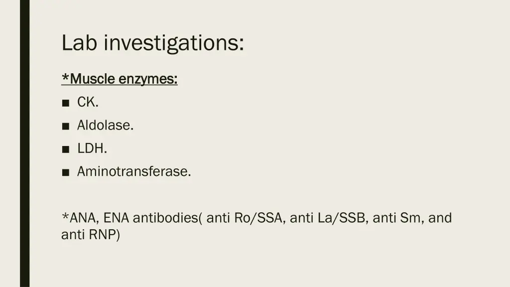 lab investigations