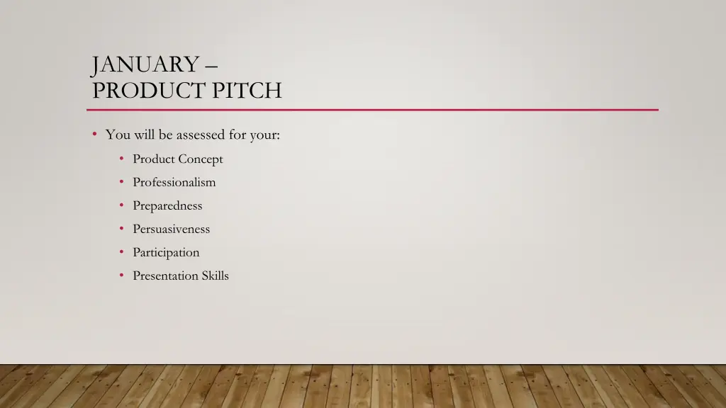 january product pitch