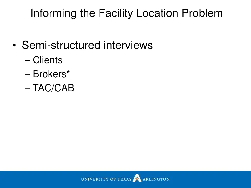 informing the facility location problem