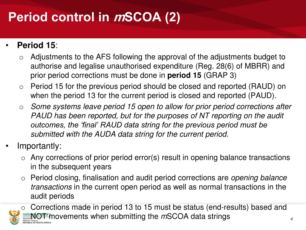 period control in mscoa 2