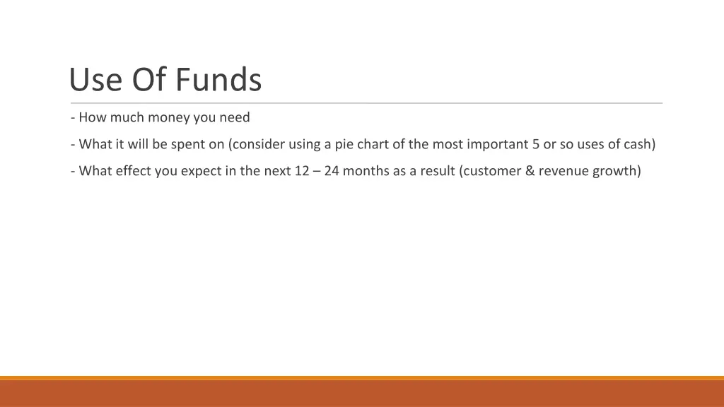 use of funds