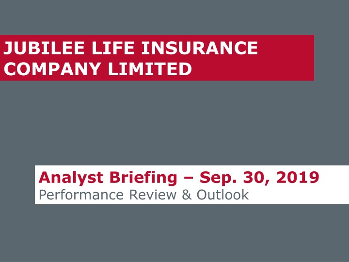 jubilee life insurance company limited