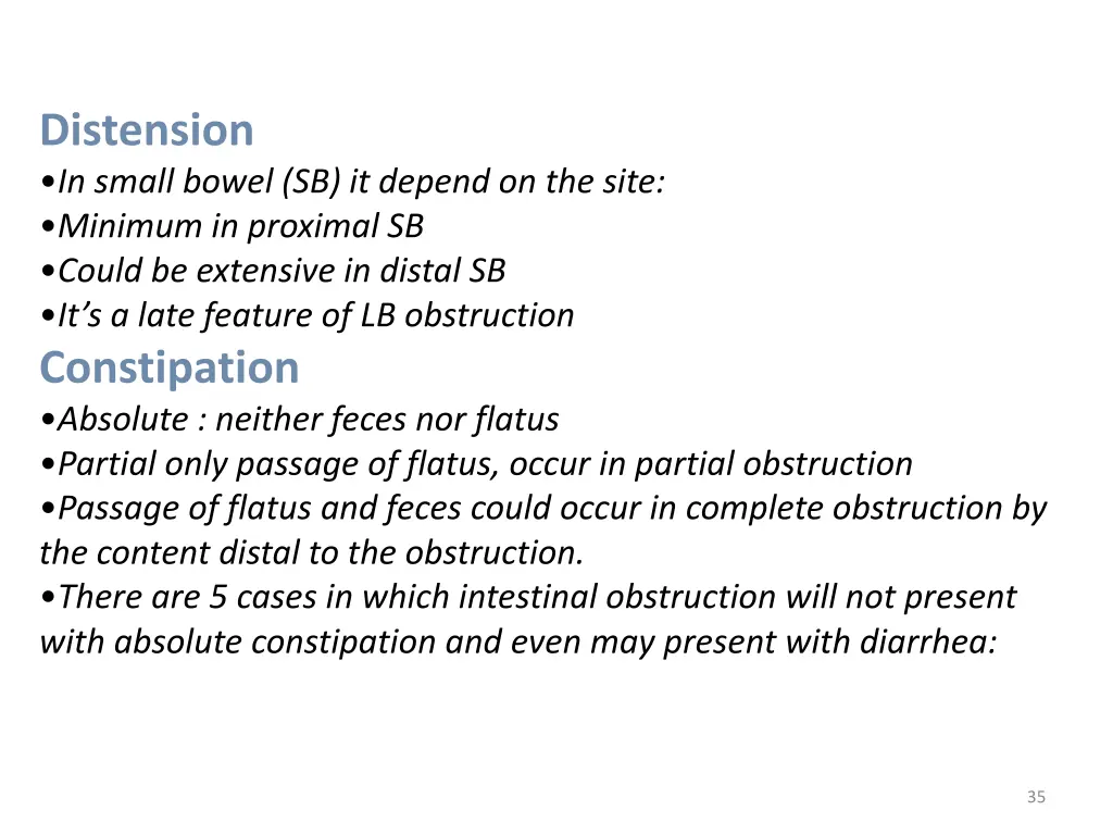 distension in small bowel sb it depend