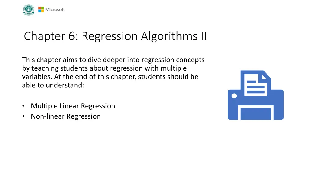 chapter 6 regression algorithms ii