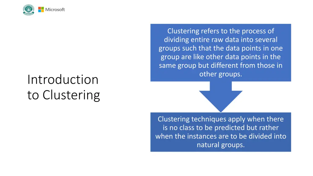 clustering refers to the process of dividing