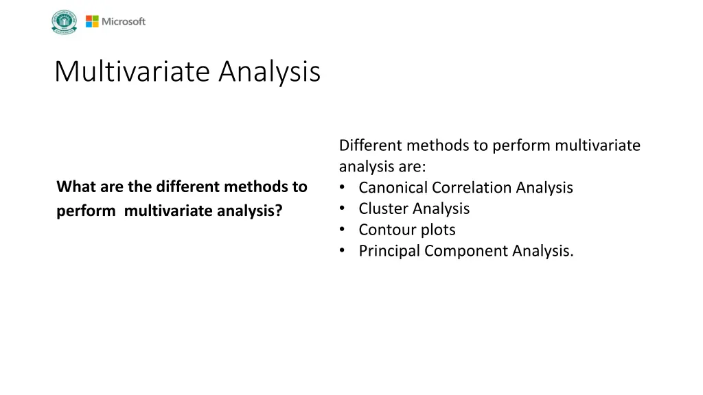 multivariate analysis