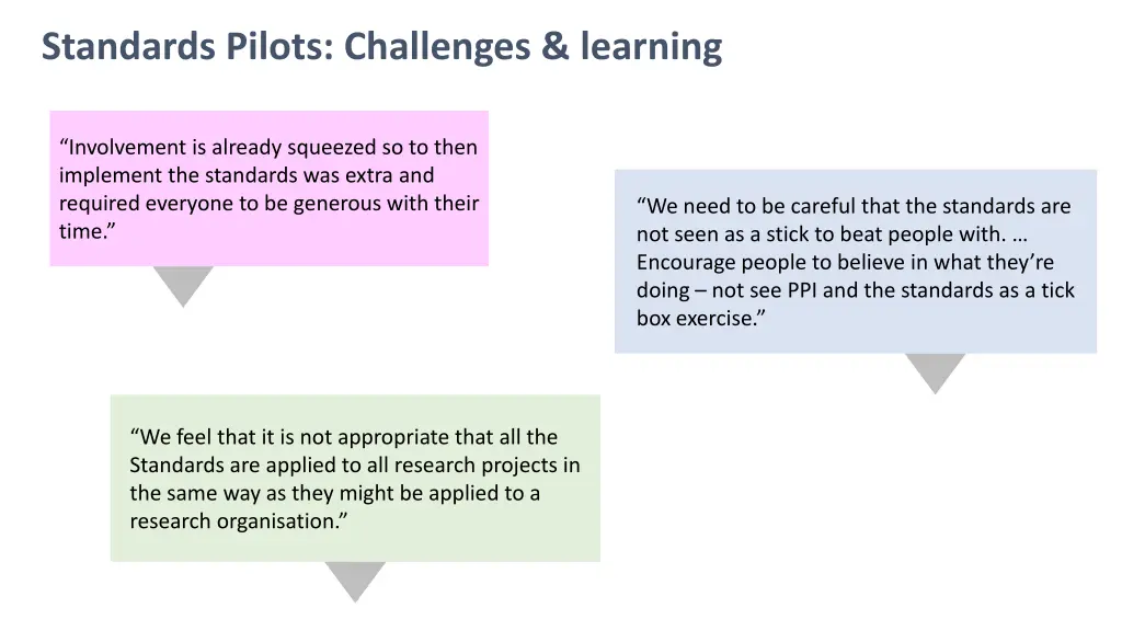 standards pilots challenges learning