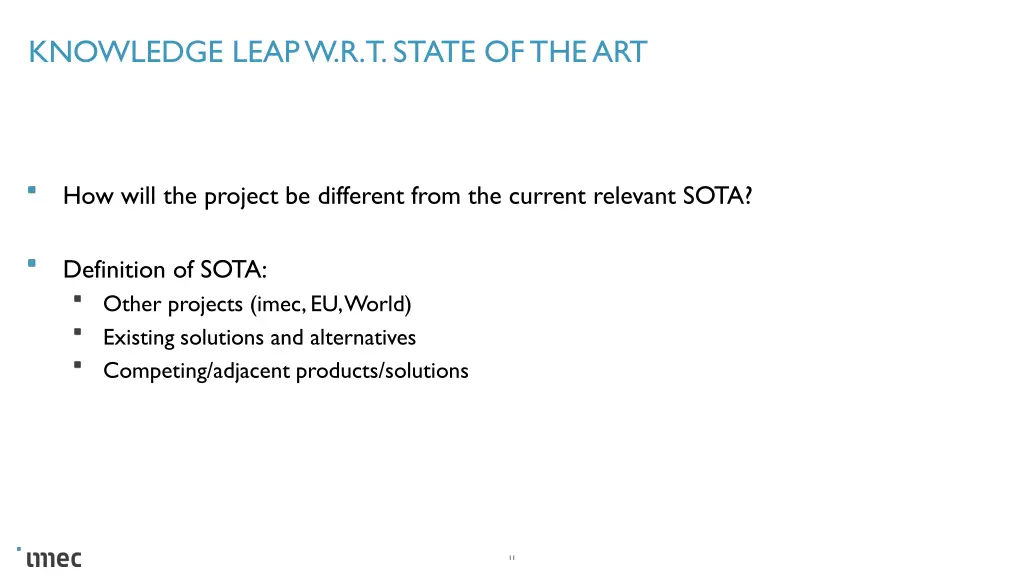 knowledge leap w r t state of the art