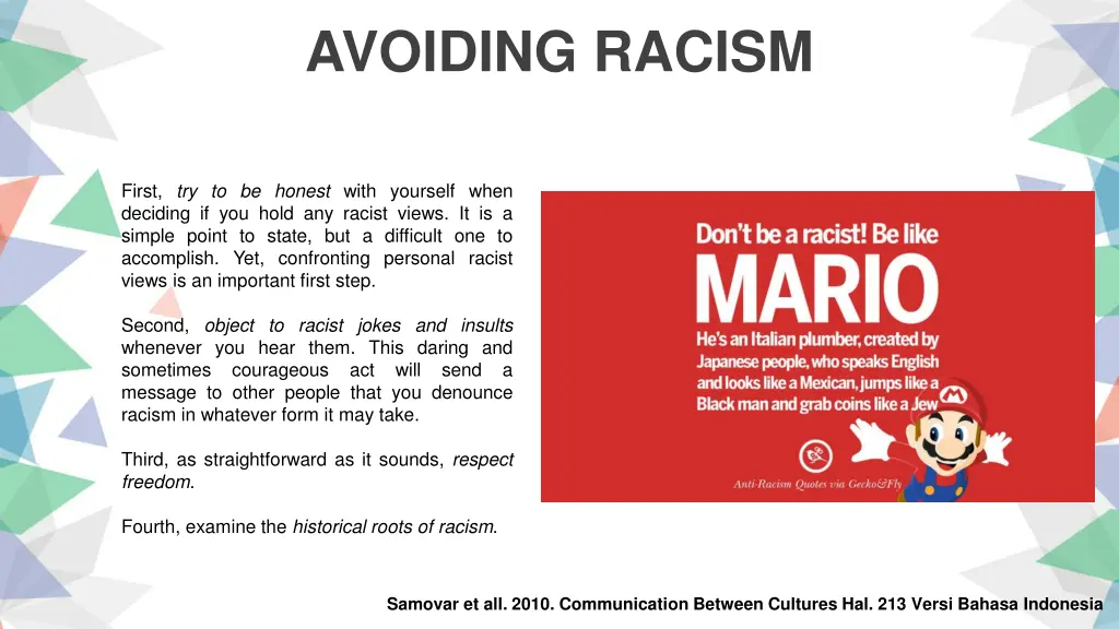 avoiding racism