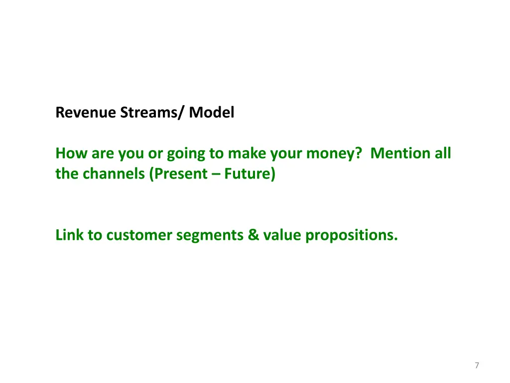 revenue streams model