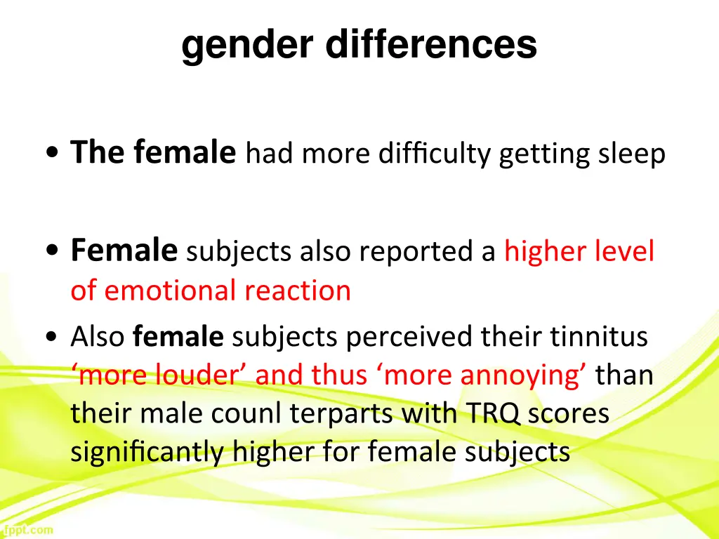 gender differences