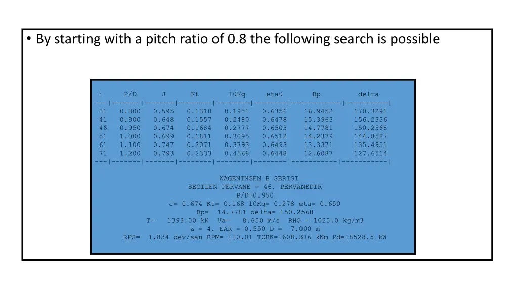 by starting with a pitch ratio