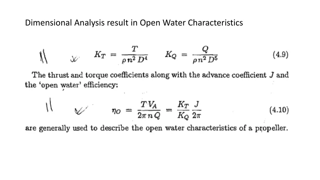 dimensional analysis result in open water