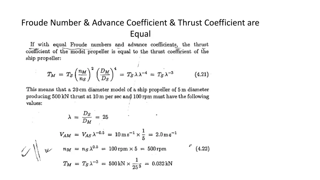 froude number advance coefficient thrust