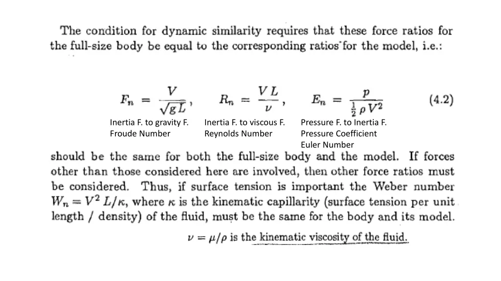 inertia f to gravity f froude number