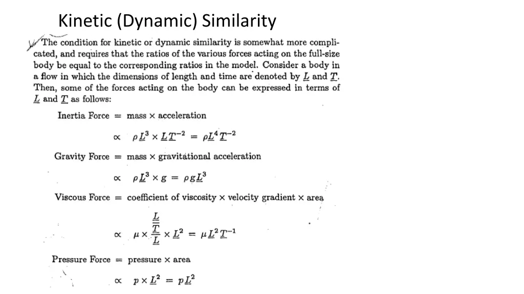 kinetic dynamic similarity