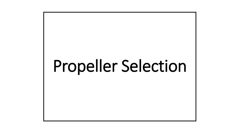 propeller propeller selection