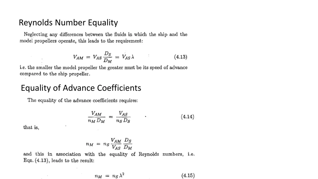 reynolds number equality