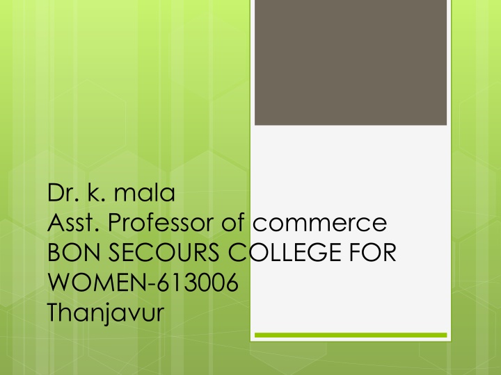 dr k mala asst professor of commerce bon secours