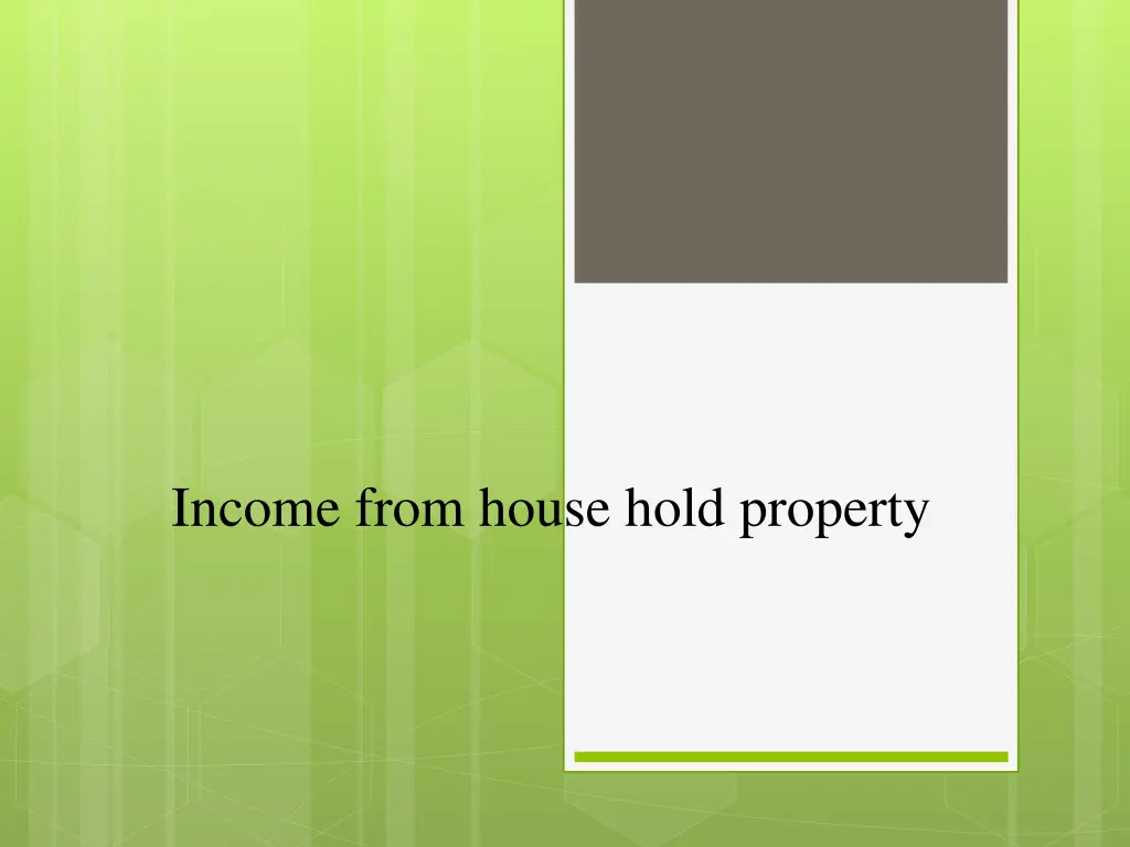 income from house hold property